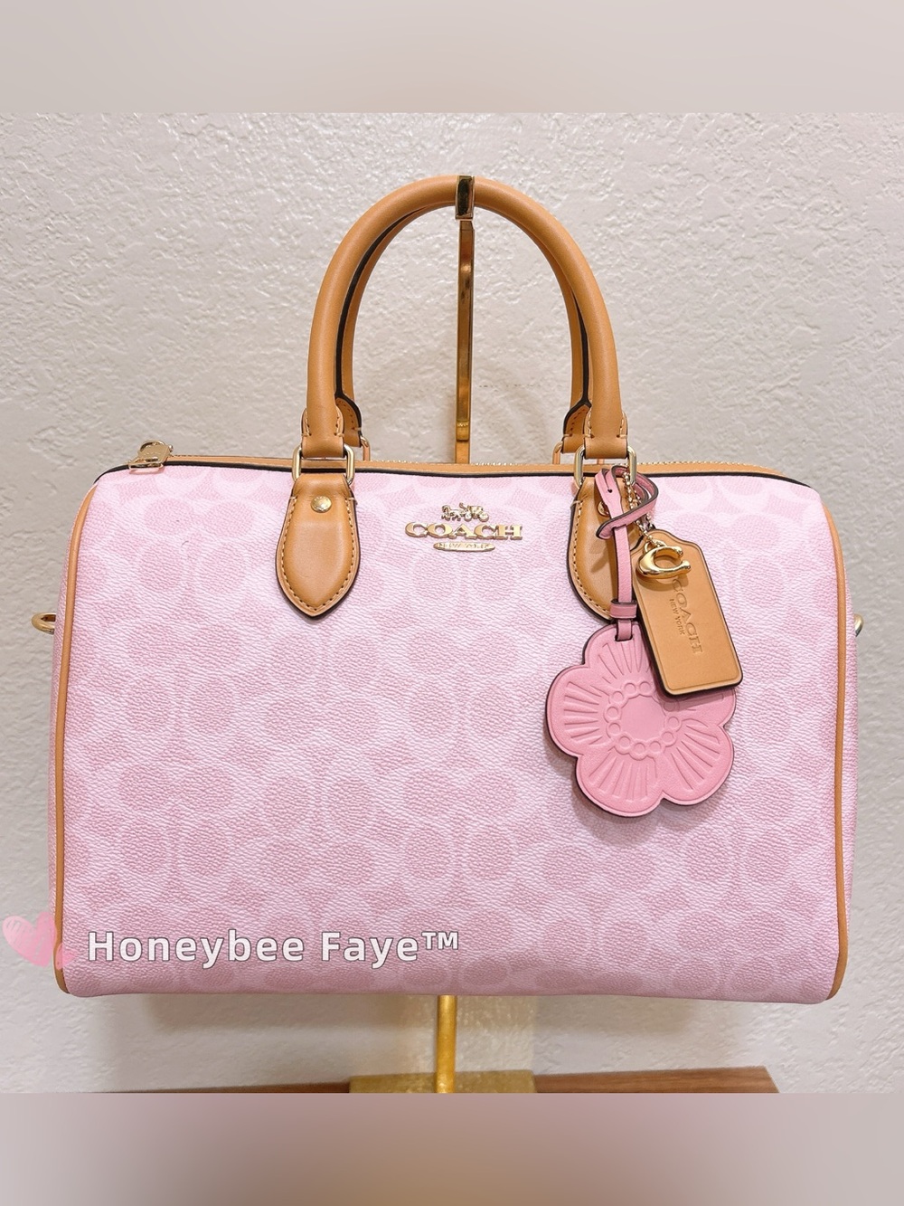 NWT Coach CEA19 Rowan Large Satchel Bag In Signature Canvas With Charms 🌸 🌸 - Picture 7 of 14